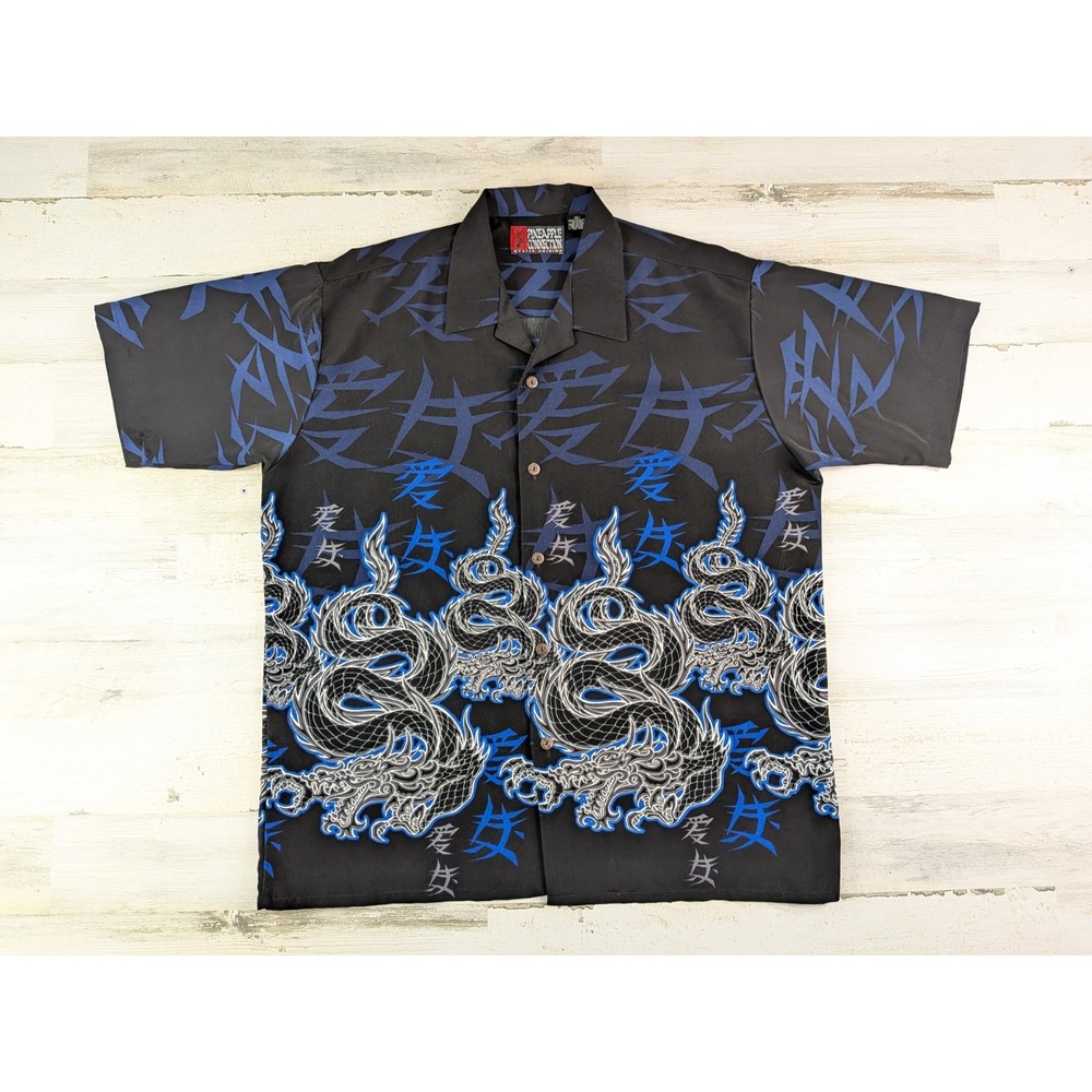 Pineapple Connection Shirt Mens Large Dragons Hanzi Rave MMA Grunge